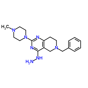 4-肼基-5,6,7,8-四氢-2-(4-甲基-1-哌嗪)-6-(苯基甲基)-吡啶并[4,3-d]嘧啶结构式_7128-27-0结构式