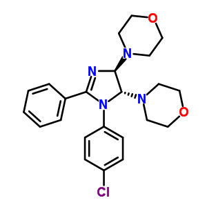 4-[(4R,5R)-3-(4-氯苯基)-5-吗啉-4-基-2-苯基-4,5-二氢咪唑-4-基]吗啉结构式_72483-48-8结构式