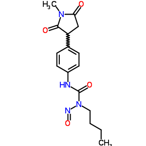 n-丁基-n-[4-(1-甲基-2,5-二氧代-3-吡咯烷)苯基]-n-亚硝基-脲结构式_72676-69-8结构式