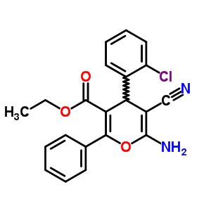 6-氨基-4-(2-氯苯基)-5-氰基-2-苯基-4H-吡喃-3-羧酸乙酯结构式_72916-31-5结构式