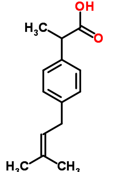 (9ci)--alpha--甲基-4-(3-甲基-2-丁烯)-苯乙酸结构式_73318-89-5结构式