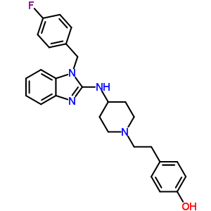 4-(2-(4-((1-((4-氟苯基)甲基)-1H-苯并咪唑-2-基)氨基)-1-哌啶基)乙基)-苯酚结构式_73736-50-2结构式