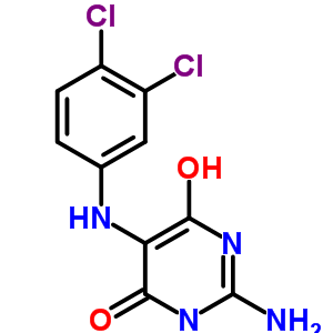 2-氨基-5-[(3,4-二氯苯基)氨基]-6-羟基-3H-嘧啶-4-酮结构式_7400-35-3结构式