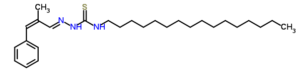 N-十六基-2-(2-甲基-3-苯基-2-丙烯-1-基)-肼硫代甲酰胺结构式_7400-42-2结构式