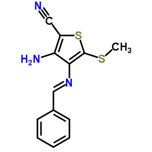 3-氨基-4-(亚苄基氨基)-5-甲基磺酰基-噻吩-2-甲腈结构式_74013-15-3结构式