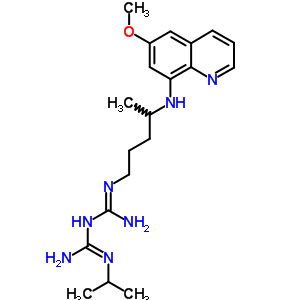 N-[亚氨基[[4-[(6-甲氧基-8-喹啉)氨基]戊基]氨基]甲基]-N-(1-甲基乙基)胍盐酸盐 (1:1)结构式_7402-12-2结构式