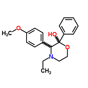 4-乙基-3-(4-甲氧基苯基)-2-苯基-吗啉-2-醇结构式_7467-25-6结构式