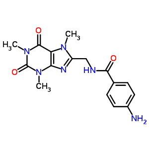 4-氨基-n-[(2,3,6,7-四氢-1,3,7-三甲基-2,6-二氧代-1H-嘌呤-8-基)甲基]-苯甲酰胺结构式_7473-29-2结构式