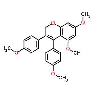 5,7-二甲氧基-3,4-双(4-甲氧基苯基)-2H-色烯结构式_7473-32-7结构式