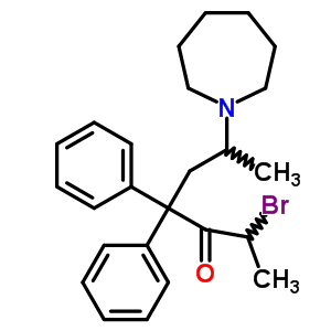 2-溴-6-(六氢-1H-氮杂革-1-基)-4,4-二苯基-3-庚酮氢溴酸结构式_7475-86-7结构式