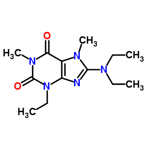 8-二乙基氨基-3-乙基-1,7-二甲基-嘌呤-2,6-二酮结构式_7499-87-8结构式