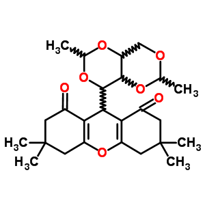 9-(2,6-Dimethyltetrahydro[1,3]dioxino[5,4-d][1,3]dioxin-4-yl)-3,3,6,6-tetramethyl-3,4,5,6,7,9-hexahydro-1h-xanthene-1,8(2h)-dione Structure,7512-02-9Structure