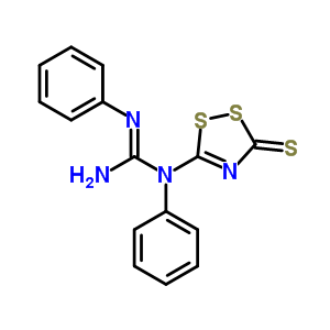 N,N-二苯基-N-(3-硫氧代-3H-1,2,4-二噻唑-5-基)-胍结构式_75350-99-1结构式