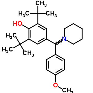 4-[(4-Methoxyphenyl)-(1-piperidyl)methyl]-2,6-ditert-butyl-phenol Structure,75393-95-2Structure