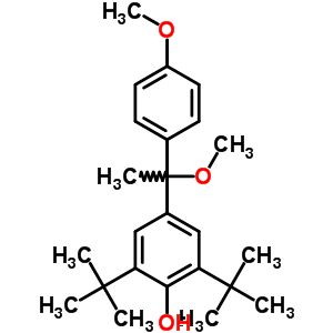 2,6-双(1,1-二甲基乙基)-4-[1-甲氧基-1-(4-甲氧基苯基)乙基]-苯酚结构式_75393-97-4结构式