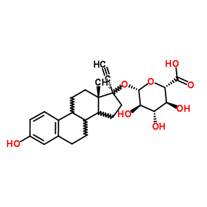 17alpha-乙炔基雌二醇-17beta-D-吡喃葡糖苷酸结构式_75803-39-3结构式