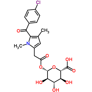 (2S,3S,4S,5R,6S)-6-[2-[5-(4-氯苯甲酰基)-1,4-二甲基吡咯-2-基]乙酰基]氧基-3,4,5-三羟基四氢吡喃-2-羧酸结构式_75871-31-7结构式