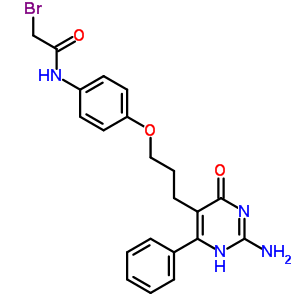N-[4-[3-(2-氨基-4-氧代-6-苯基-1H-嘧啶-5-基)丙氧基]苯基]-2-溴-乙酰胺结构式_7631-39-2结构式