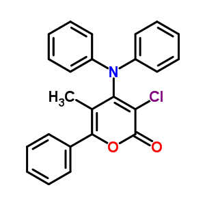 3-氯-4-(二苯基氨基)-5-甲基-6-苯基-吡喃-2-酮结构式_76312-44-2结构式
