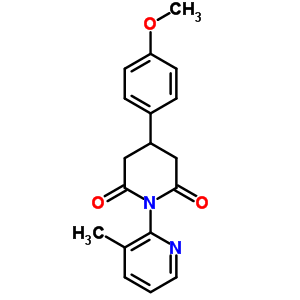 4-(4-甲氧基苯基)-1-(3-甲基-2-吡啶)-2,6-哌啶二酮结构式_76734-02-6结构式