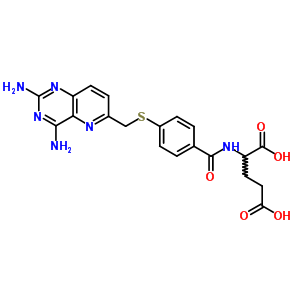 N-[4-[[(2,4-二氨基吡啶并[3, 2-d]嘧啶-6-基)甲基]硫代]苯甲酰基]-L-谷氨酸结构式_76822-63-4结构式