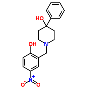 1-[(2-羟基-5-硝基-苯基)甲基]-4-苯基-哌啶-4-醇结构式_77726-08-0结构式