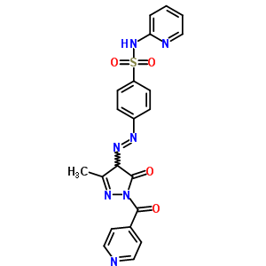 4-[2-[4,5-二氢-3-甲基-5-氧代-1-(4-吡啶羰基)-1H-吡唑-4-基]二氮杂烯]-n-2-吡啶-苯磺酰胺结构式_78503-87-4结构式