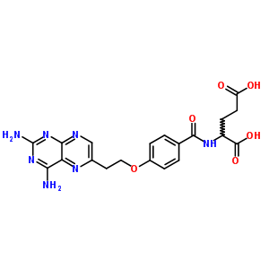 N-[4-[2-(2,4-二氨基-6-蝶啶)乙氧基]苯甲酰基]-L-谷氨酸结构式_78520-72-6结构式