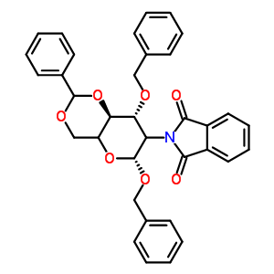苄基2-脱氧-2-邻苯二甲酰亚胺基-4,6-O-亚苄基-3-O-苄基-beta-D-吡喃葡萄糖苷结构式_80035-34-3结构式