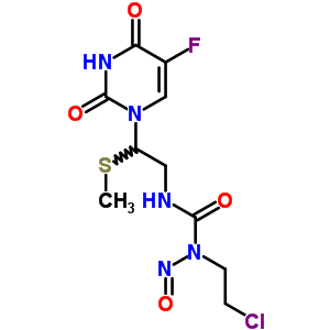 n-(2-氯乙基)-n-[2-(5-氟-3,4-二氢-2, 4-二氧代-1(2H)-嘧啶)-2-(甲基硫代)乙基]-n-亚硝基-脲结构式_81068-96-4结构式
