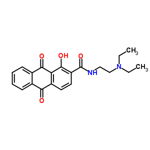 n-(2-(二乙基氨基)乙基)-9,10-二氢-1-羟基-9,10-二氧代-2-蒽羧酰胺盐酸盐结构式_81085-98-5结构式