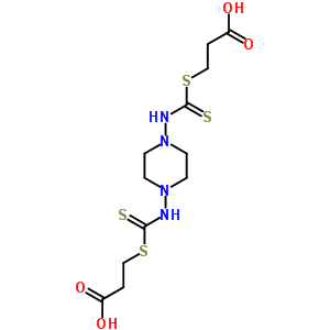 3-[[4-(2-羧基乙基磺酰基羰基硫代氨基)哌嗪-1-基]硫代氨基甲酰磺酰基]丙酸结构式_81468-03-3结构式