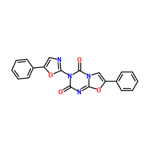 8-苯基-3-(5-苯基-1,3-噁唑-2-基)-7-噁-1,3,5-三氮杂双环[4.3.0]-5,8-壬二烯-2,4-二酮结构式_81759-39-9结构式