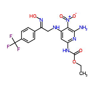 N-[6-氨基-4-[[(2Z)-2-羟基亚氨基-2-[4-(三氟甲基)苯基]乙基]氨基]-5-硝基-吡啶-2-基]氨基甲酸乙酯结构式_82585-71-5结构式