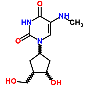 1-[3-羟基-4-(羟基甲基)环戊基]-5-甲基氨基-嘧啶-2,4-二酮结构式_83967-05-9结构式