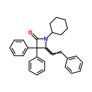 1-环己基-3,3-二苯基-4-(2-苯基乙烯)-2-氮杂啶酮结构式_86129-90-0结构式