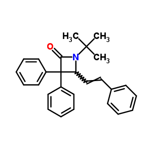 3,3-二苯基-4-(2-苯基乙烯)-1-叔丁基-氮杂啶-2-酮结构式_86129-92-2结构式