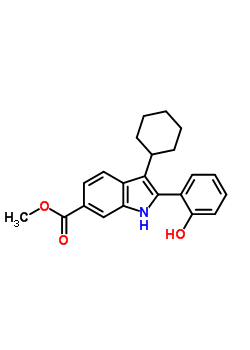 3-环己基-2-(2-羟基苯基)-1H-吲哚-6-羧酸甲酯结构式_863578-50-1结构式