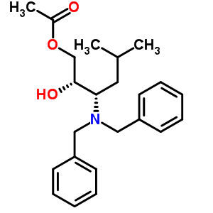 (2S,3S)-3-(二苄基氨基)-2-羟基-5-甲基己基乙酸酯结构式_871949-00-7结构式