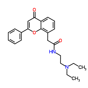 N-(2-二乙基氨基乙基)-2-(4-氧代-2-苯基-色烯-8-基)乙酰胺结构式_87626-66-2结构式