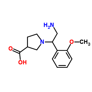 1-[2-氨基-1-(2-甲氧基苯基)-乙基]-吡咯烷-3-羧酸结构式_886363-84-4结构式