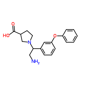 1-[2-氨基-1-(3-苯氧基苯基)-乙基]-吡咯烷-3-羧酸结构式_886363-87-7结构式