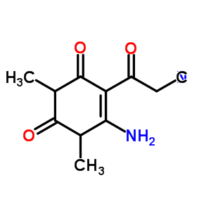 2-氨基-3,5-二甲基-beta,4,6-三氧代-1-环己烯-1-丙腈结构式_887352-46-7结构式