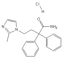 4-(2-甲基-1H-咪唑-1-基)-2,2-二苯基丁酰胺盐酸盐结构式_893421-54-0结构式