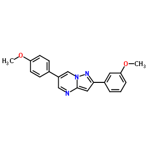 2-(3-甲氧基苯基)-6-(4-甲氧基苯基)-吡唑并[1,5-a]嘧啶结构式_893613-17-7结构式
