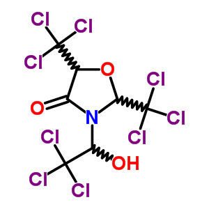 3-(2,2,2-三氯-1-羟基-乙基)-2,5-双(三氯甲基)噁唑啉-4-酮结构式_89641-02-1结构式