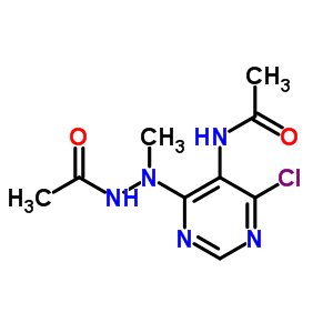 N-[4-(乙酰氨基-甲基-氨基)-6-氯-嘧啶-5-基]乙酰胺结构式_90416-01-6结构式