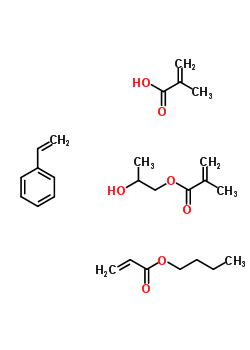 2-甲基-2-丙烯酸 1,2-丙二醇单酯与丙烯酸丁酯,乙烯基苯和甲基丙烯酸的聚合物结构式_9045-82-3结构式