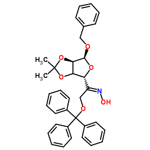 (1E)-1-[6-(苄氧基)-2,2-二甲基四氢呋喃并[3,4-d][1,3]二氧杂环戊烯-4-基]-N-羟基-2-(三苯甲基氧基)乙烷亚胺结构式_91364-14-6结构式