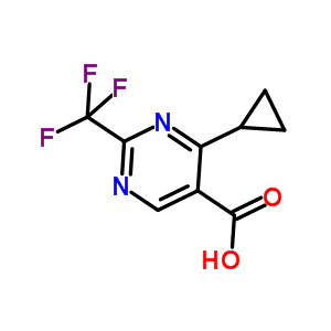 4-环丙基-2-三氟甲基-5-嘧啶羧酸结构式_914201-19-7结构式